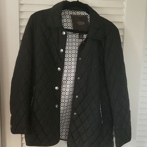Coach small black /white quilted jacket